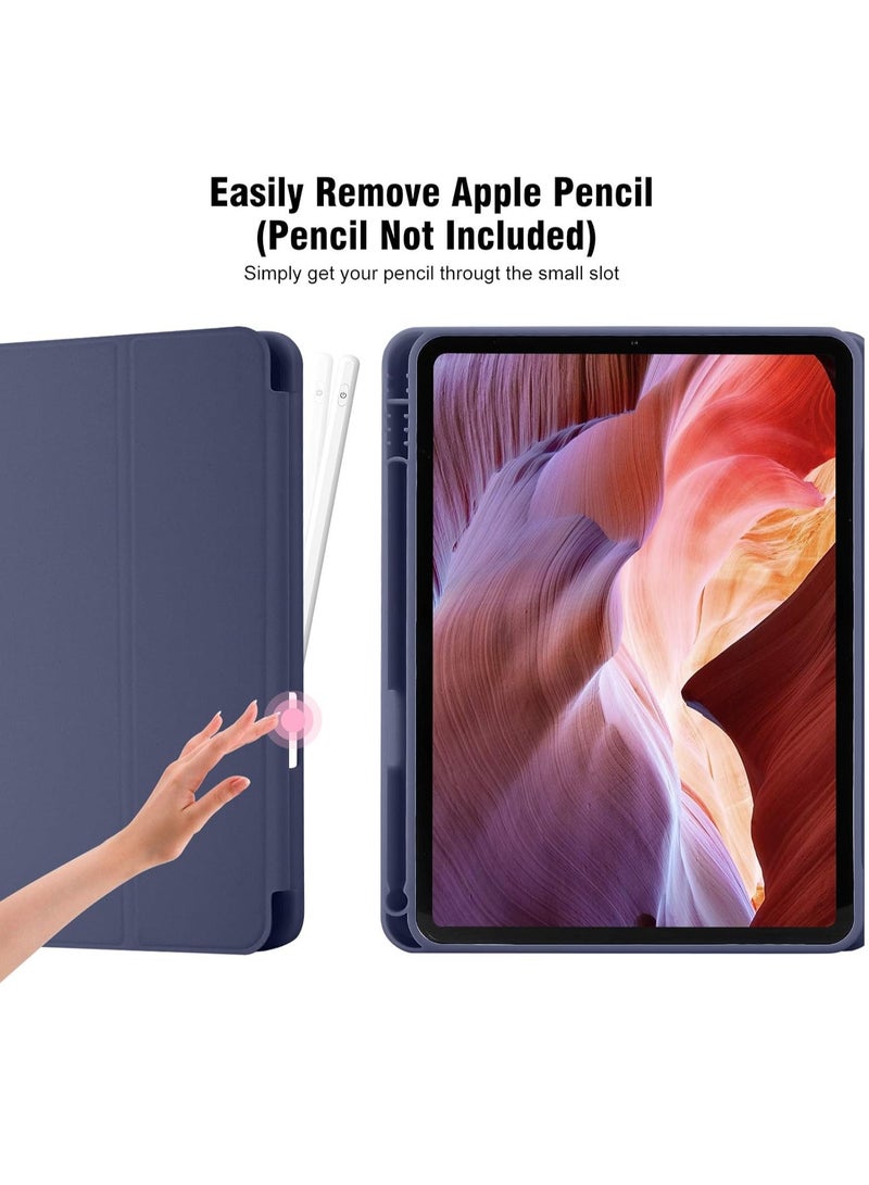 ELTRAZONE iPad 10th Generation Case 2022 with Pencil Holder - Soft TPU Back Protective Smart Trifold Stand Cover for iPad 10.9 Inch (10th Gen), Auto Wake/Sleep - Navy Blue - Image 2