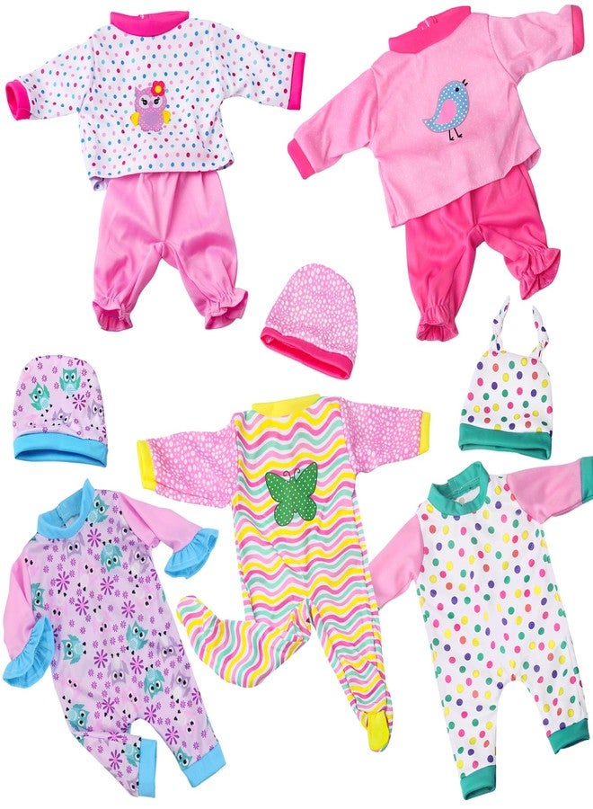 UNICORN ELEMENT 5 Sets Baby Doll Clothes for 14-18 Inch Dolls, 16 Inch Baby Doll Pjs Clothes Outfits and Accessories for New Born Dolls - Image 1