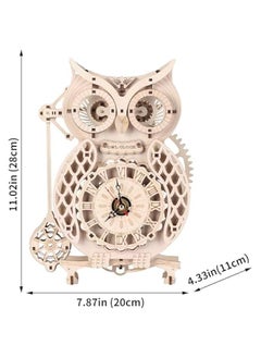 OCTOBER Ultimate 3D Wooden Puzzle Set: Mechanical Music Ferris Wheels, Lantern, Owl Clock, and Secret Password Box - DIY Craft Kits for Enthusiasts (Owl Clock)  - Image 5