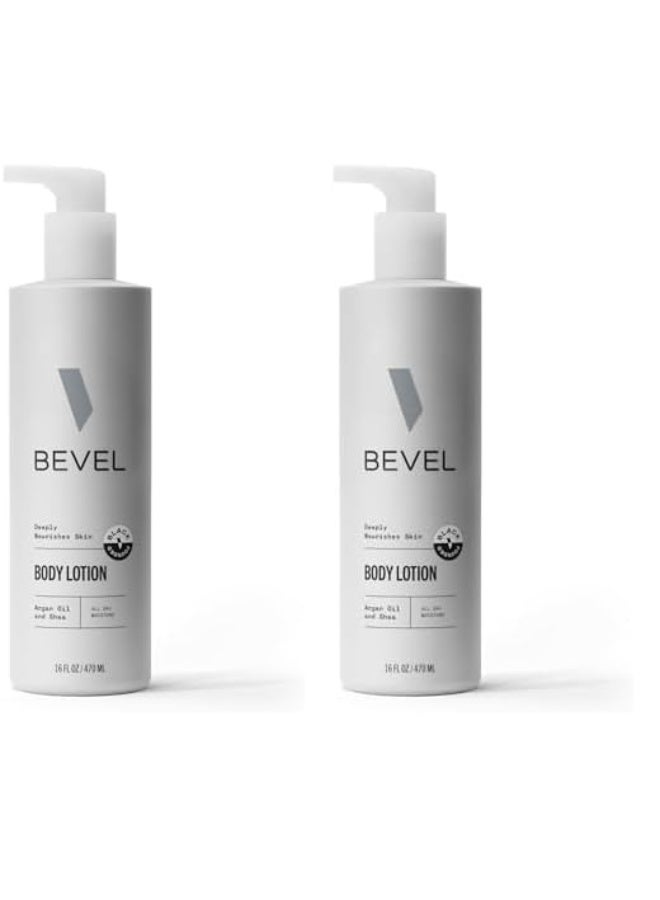 Bevel Bevel All Day Body Lotion for Men with Shea Butter and Argan Oil, Lightweight Formula Softens and Smoothes Skin, 16 Oz (Packaging May Vary) (Pack of 2) - Image 1