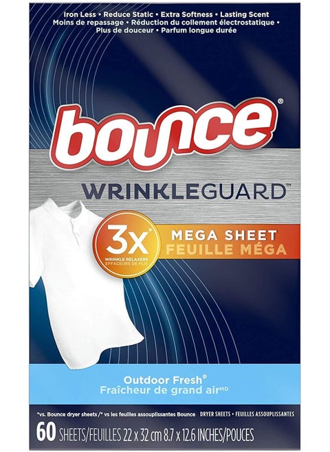 Wrinkle Guard Mega Dryer Sheets 60