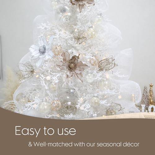 Sea Team Multi-Size Shatterproof Clear Plastic Christmas Tree Ball Ornaments Set, Decorative Hanging Transparent Xmas Baubles with Stuffed Delicate Decorations (48 Counts, Champagne) - Image 4