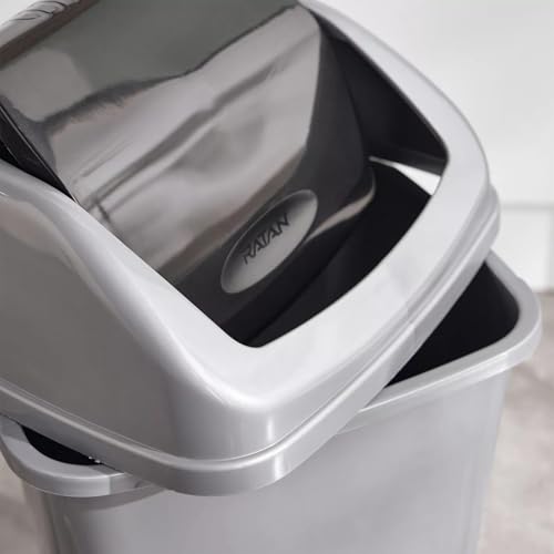 RATAN PLASTICWARE Tidy Bin with Swing Lid 15 Litres Plastic Dustbin, Trash Bin, Garbage Waste Bin For Home, Bathroom, Kitchen, Office, Bedroom Grey Color - Image 5