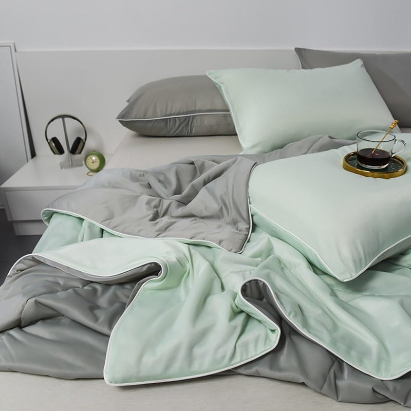 GIZNXBA Reversible Cooling Comforter for All Season Down Alternative Duvet for Hot Sleepers and Night Sweats,Washable Lightweight Cooling Blanket for Summer(Color:/Gray C,Size:200X230 cm) - Image 2