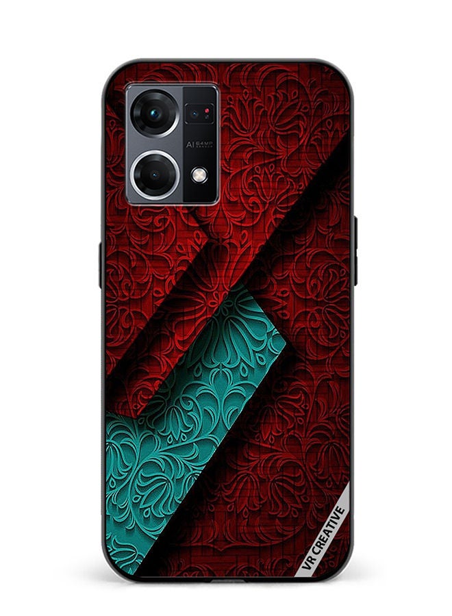 VR CREATIVE غطاء حماية لهاتف أوبو رينو8 4G بتصميم قوام متعدد الألوان - Image 1