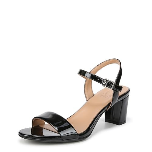 Naturalizer Womens Bristol Ankle Strap Block Heel Dress Sandal Black Patent 6.5 M - Image 1