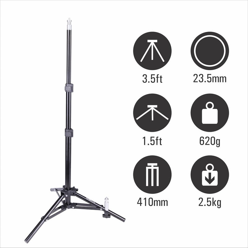 Powerpak WT-802 3.5ft Photo Video Studio Lighting Photography Stand for Portable Foldable Umbrella Flash Light Slider Lamp Holder with Carry Bag Payload 2.5 Kg.… - Image 3