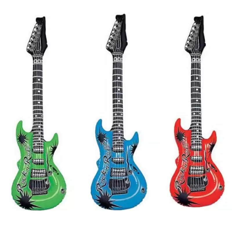 Inflatable Rock Star Toy Set 20 Pack Inflatable Guitars Microphones Shutter Shading Glasses Piano Saxophone - Thicker Plastic Reduces Leaking Risk Lightweight Portable Party Props for Birthday Party F - Image 4