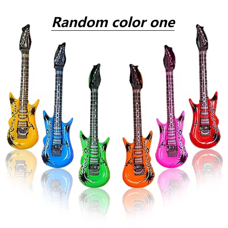 Inflatable Rock Star Toy Set 20 Pack Inflatable Guitars Microphones Shutter Shading Glasses Piano Saxophone - Thicker Plastic Reduces Leaking Risk Lightweight Portable Party Props for Birthday Party F - Image 1