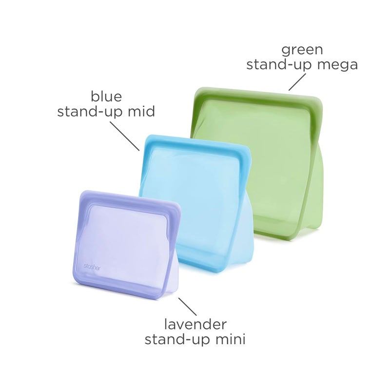 Stasher Premium Silicone Reusable Food Storage Bags  3-Pack  Multi | Multi-Use Food Storage Bags  Lunch Bag  Travel Containers | BPA Free  Leak-free  Dishwasher-Safe  Eco-friendly - Image 5