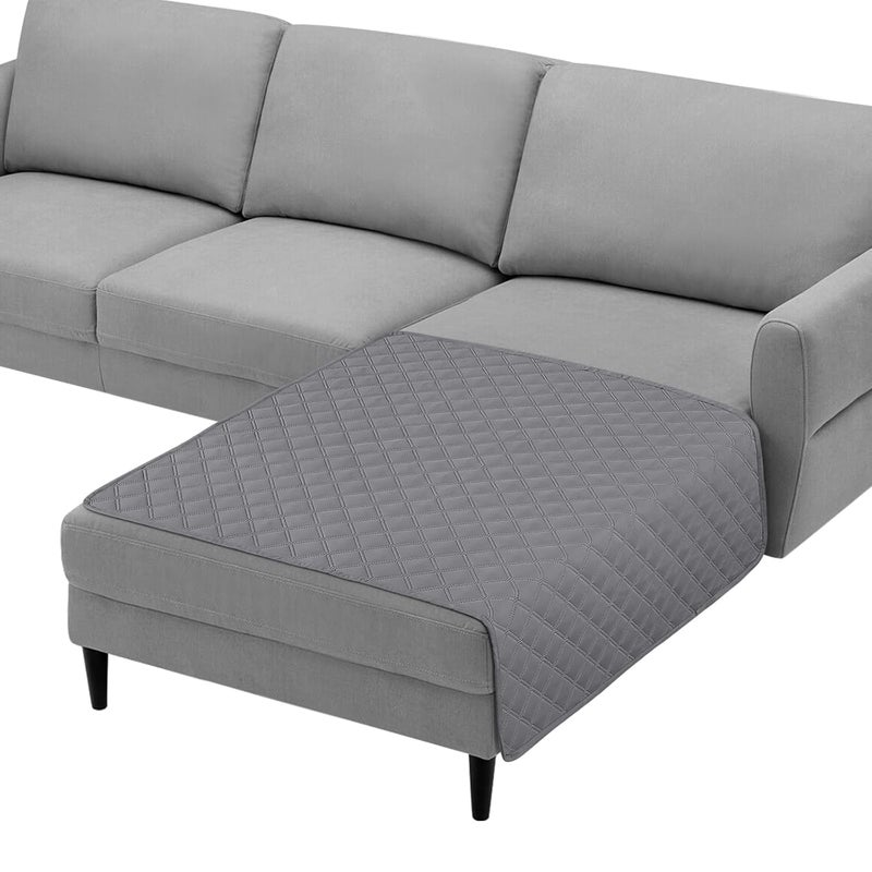 TAOCOCO 100 Waterproof Chaise Couch Cover Reversible Sofa Seat Cover Pet Chaise Cover for L Sectional Couch U Shape Ottomans Couch Furniture Protector Sofa SlipcoverLight Grey Chaise