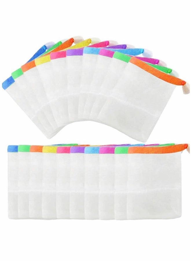 20 Pack Handmade Soap Bubble Mesh Bags, Exfoliating Mesh Soap Bag, Double Layer Foam Net Soap Saver Pouch Bags Body Facial Cleaning Tool(Assorted Colors)  - Image 1