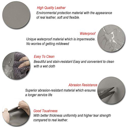 SPORTULI Center Console Cover Front Door Armrest Replacement Kit Fits for Pilot 2009-2015,Leather Cover Only (Gray) - Image 4