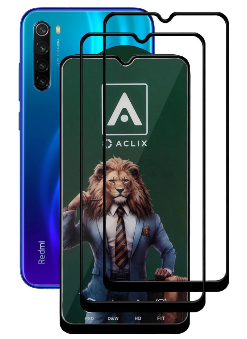أكاليكس قطعتين، حماية شاشة،  لهاتف شاومي ريدمي نوت 8، جودة ممتازة. - Image 1