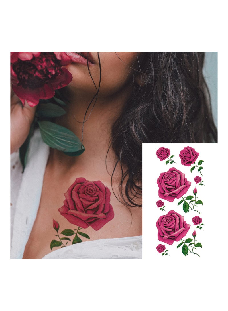 SOLARAE 50 Sheets Waterproof Floral Butterfly Temporary Tattoo Stickers for Women - Arm, Neck, and Face Designs - Stylish and Fun Temporary Tattoos Set - Image 3