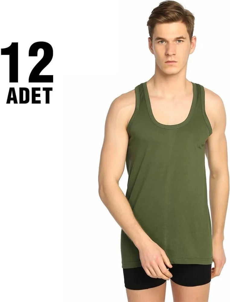 Seher Yıldızı Morning Star Morning Color Men's Combed Cotton Undershirt 12-Pack