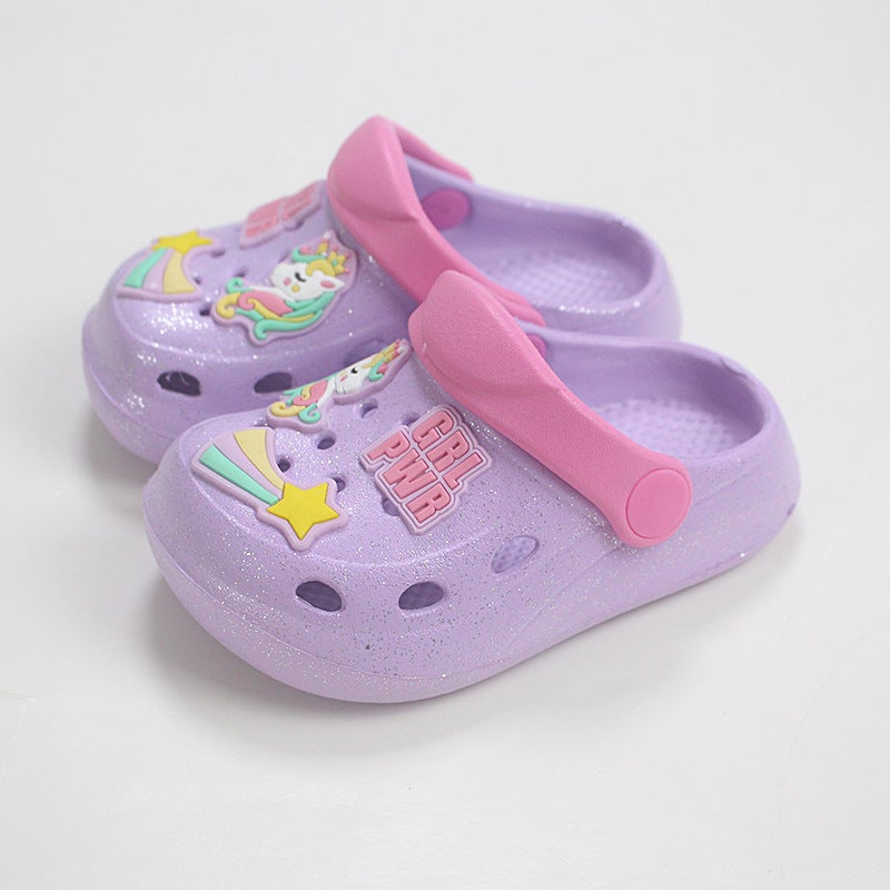 Girls' Toe Slippers Children'S Summer Cute Baby'S Cartoon Soft Sole Cave Shoes Large Children'S Sandals - Image 1
