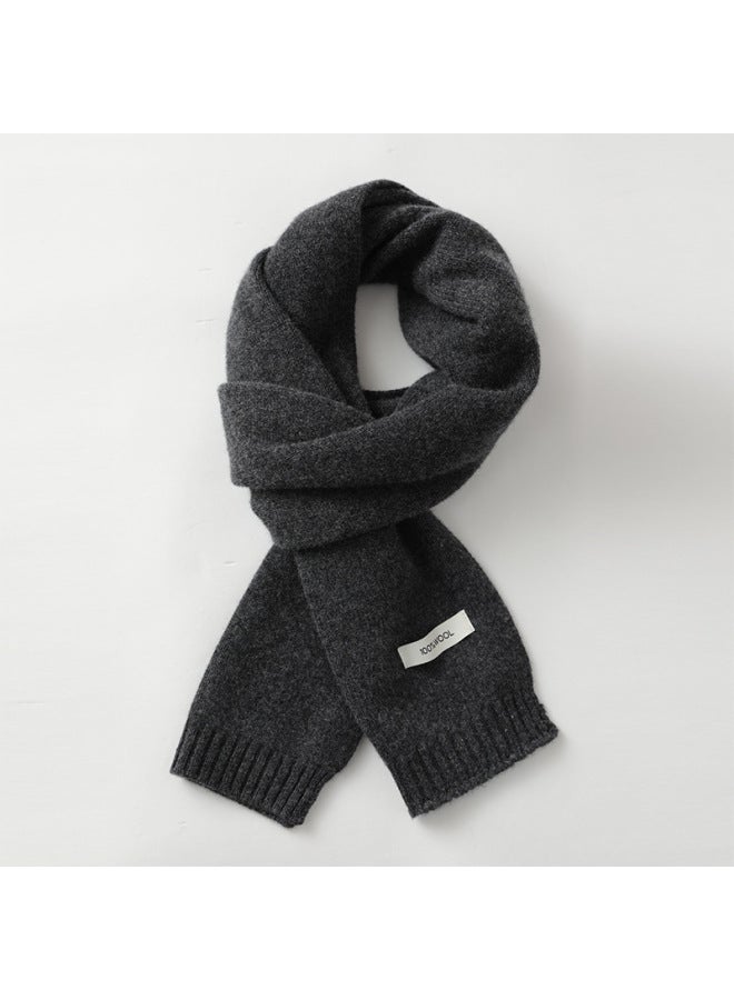 Children's 100% Pure Wool Knitted Scarf Baby Wool Scarf Korean Winter Boys And Girls Collar Autumn And Winter All-matching