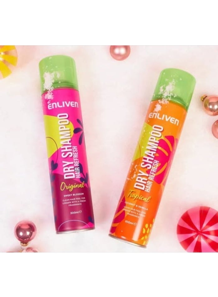 ENLIVEN Dry Shampoo Original (300ml) - Instant Hair Refresh & Volume Boost - Oil-Absorbing Formula - Clean Scent & No White Residue - Image 2