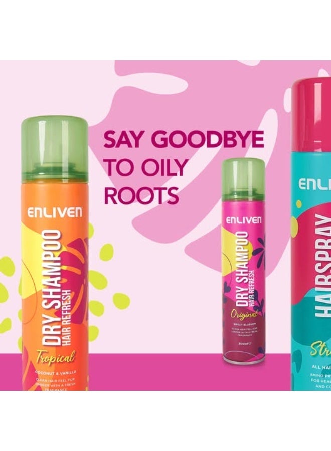 ENLIVEN Dry Shampoo Original (300ml) - Instant Hair Refresh & Volume Boost - Oil-Absorbing Formula - Clean Scent & No White Residue - Image 3