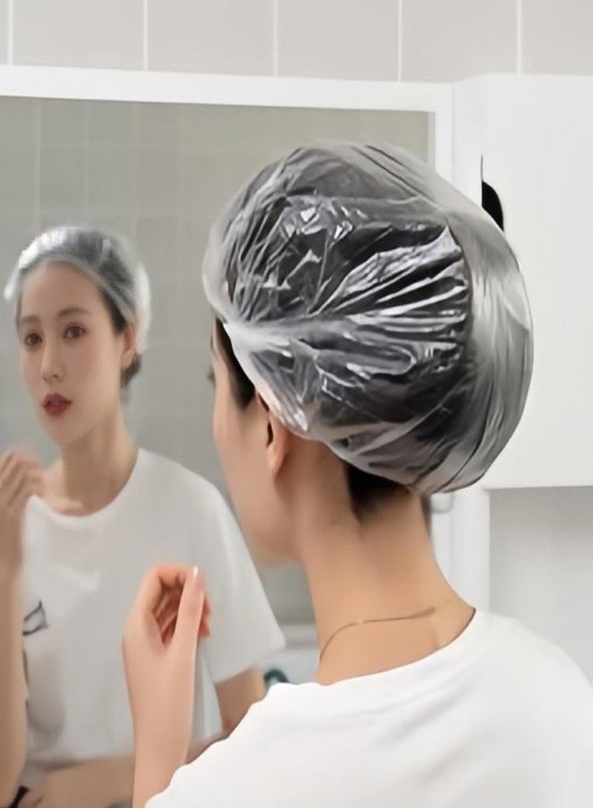 Adbeni Waterproof Disposable Hair Cap for Women, Clear Plastic Spa, Salon, Hotel, Travel & Dyeing Use High Quality Bath Shower Protection Hat for Bathroom & Beauty Treatments, Pack of 50 - Image 4