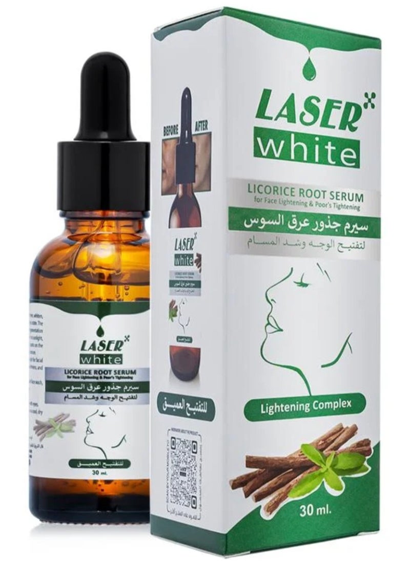 ليزر وايت سيرم عرق السوس لتفتيح الوجه وشد المسام 30 مل  - Image 1