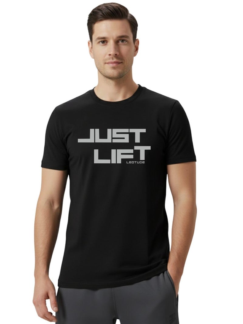 LEOTUDE Mens Polycotton Boxy Regular Fit Printed Half Sleeve Round Neck Combo Dailywear & Gym Tshirts for Man (PO3_39_BLK_Lift_Everyday_RED_Lion_P_Multicolour_L) - Image 4
