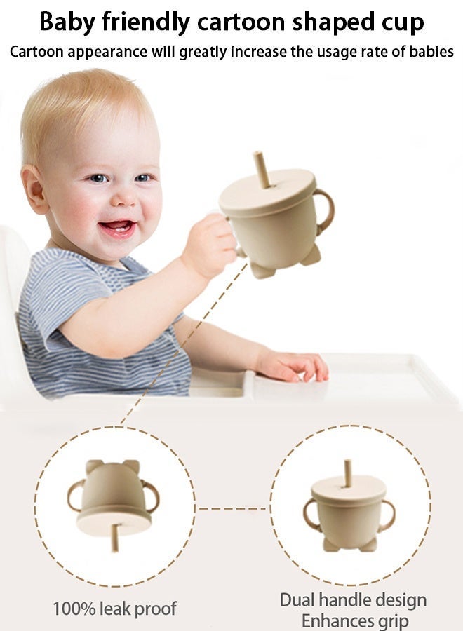 Infant-guided weaning feeding supplies Baby feeding set | Sucking silicone baby bowl-self-eating utensils set | bib | clothing bib | finger toothbrush | baby spoon set | plate set | 13-piece set - Image 5