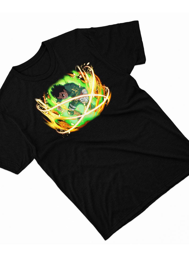 Fashion World Cotton T-shirt Printed with High-quality Anime Naruto Rock Lee