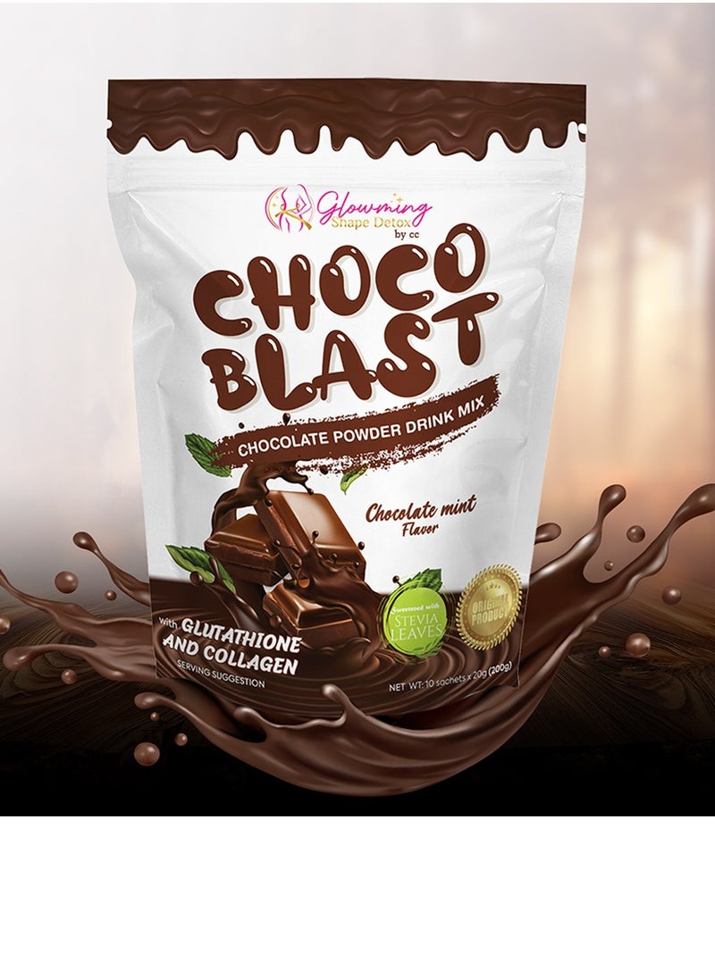 Cc Choco Blast Chocolate Powder Drink Mix Chocolate mint Flavor - Glowming Shape Detox 