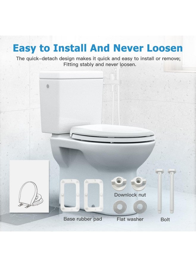 GAOMON Toilet Seat, Round Toilet Seat with Toddler Seat Built in, Potty Training Toilet Seat Round Fits Both Adult and Child, with Slow Close and Magnets- white and blue - Image 5