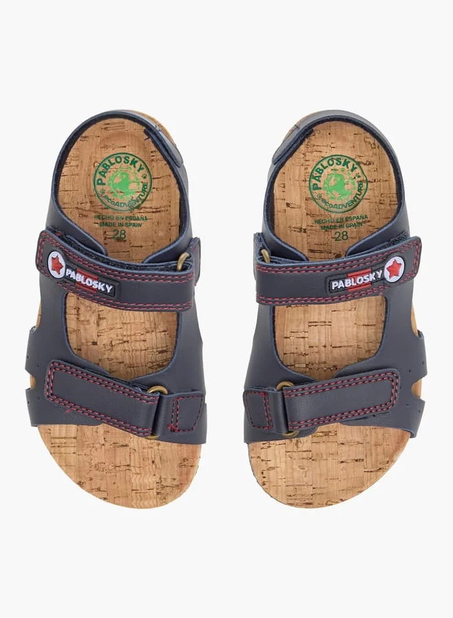 بابلوسكي Boys' Solid Sandals with Hook and Loop Closure