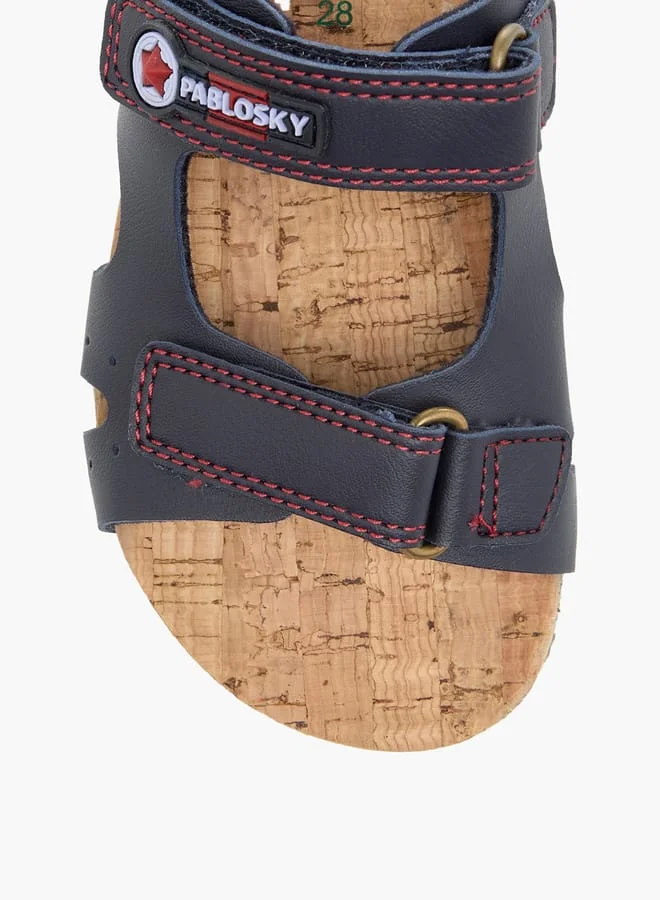 Pablosky Boys' Solid Sandals with Hook and Loop Closure