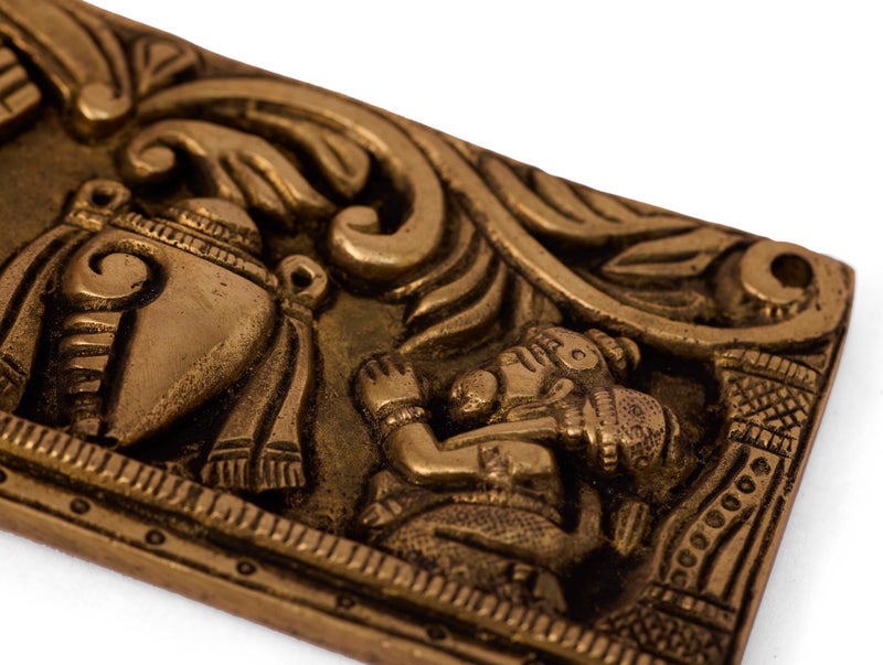 GURU JEE™ Handcrafted Brass Wall Decor Decorative Metal Plate Lord Vishnu Symbol Shankh Chakra Namah Figurines Statue Sculpture for Home Gifts Showpiece - Image 5