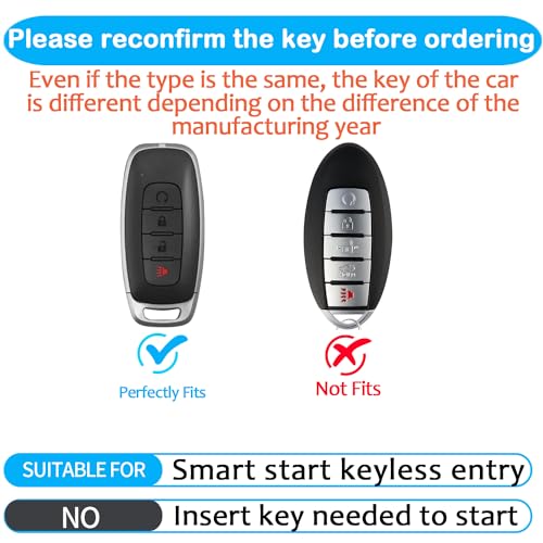 Tukellen for Nissan Key Fob Cover Leather with Keychain Compatible with 2023 2024 Pathfinder Rouge 4Runner Smart Remote (Brown, 4 Buttons) - Image 2