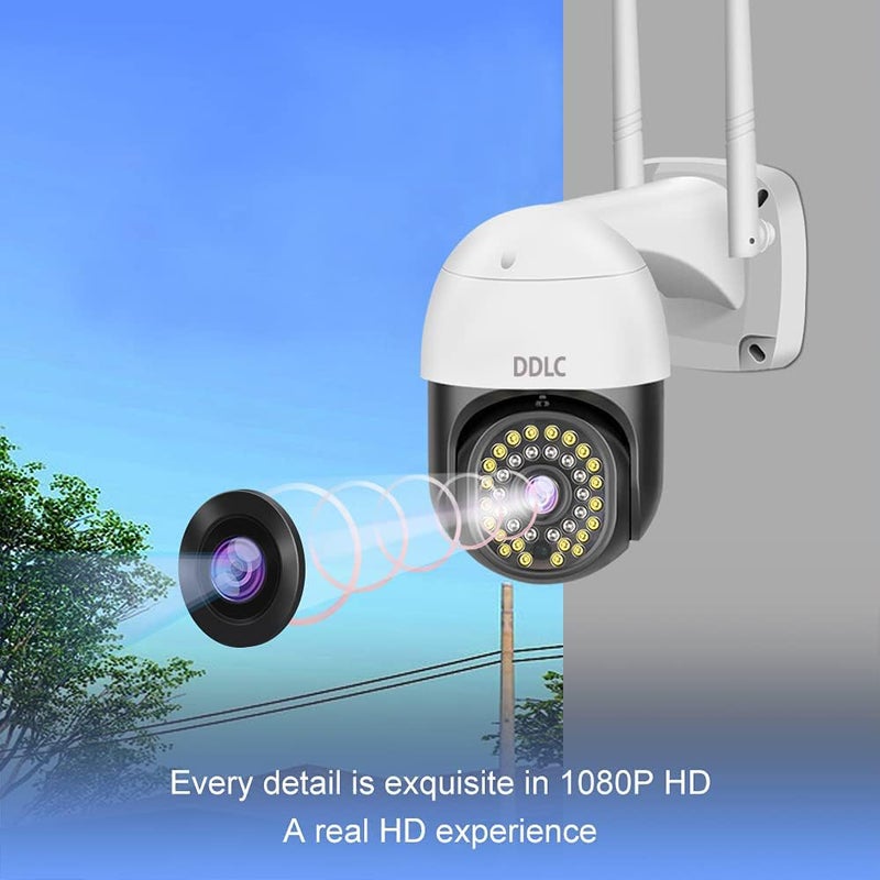 DDLC WiFi 1080P PTZ Wireless Multiple IRs WiFi Camera Surveillance Outdoor, for Home, PTZ, 360° Tilt, Motion Tracking, IP66 Weatherproof, 2-Way Audio, Security Camera(Black ptz) - Image 5