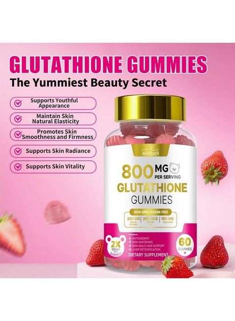 gummies glutathione BIYODE BIYODE Glutathione Gummies: Glutathione 800mg Support Skin Glow Anti  Aging Antioxidant Sugar Free Non-GMO Natural Strawberry Flavor 60 Gummies |  Best Price KSA