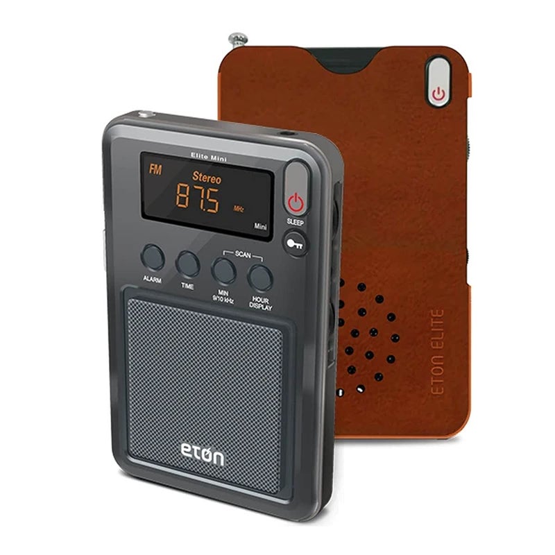 Eton - Elite Mini Compact AM/FM/Shortwave Radio, Internal AM Antenna and Telescoping FM/SW Antenna, Clock and Alarm, Sleep Timer, Custom Leather Case Included, Commitment to Preparedness - Image 2