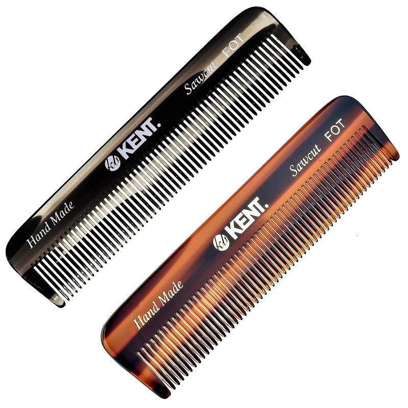 Kent A FOT Handmade Pocket Comb for Men, Women and Kids, All Fine Tooth Hair Comb Straightener for Everyday Grooming and Styling Hair, Beard and Mustache, Saw Cut and Hand Polished, Made in England - Image 1
