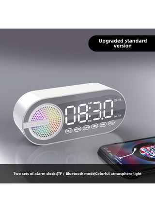 Bedroom Glowing Clock Soundbox White [English Standard Edition] Clock Alarm Clock Bluetooth Plug-in Card Colorful Light Power Display - pzsku/Z0FECC028ED8456383941Z/45/1746196091/9b85cddf-3ae6-4303-a647-dc5c6d1150b4