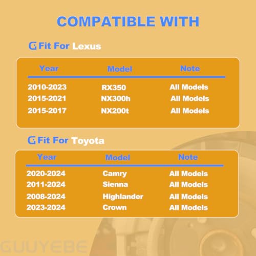 GuuYebe Front Brake Pads Kit,For Toyota 2020-2024 Sienna Camry Highlander Crown RAV4 Prime Grand Highlander bZ4X Avalon 2025 Crown Signia,For Lexus 2010-2023 RX350,For Subaru 2023 Solterra,D1324 - Image 4
