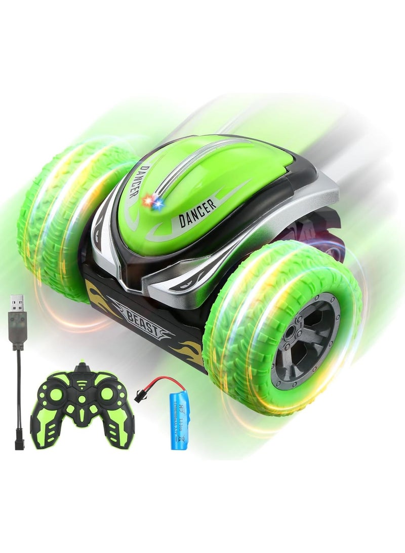 SOLARAE RC Stunt Car, Remote Control Car, Electric RC Cars, 2.4GHz 360¬∞ Rotating RC Stunt Car, with LED Headlights Drift Stunt Flipping Car Toy for 3 4 5 6 7 8-12 Year Old Kids - Image 1