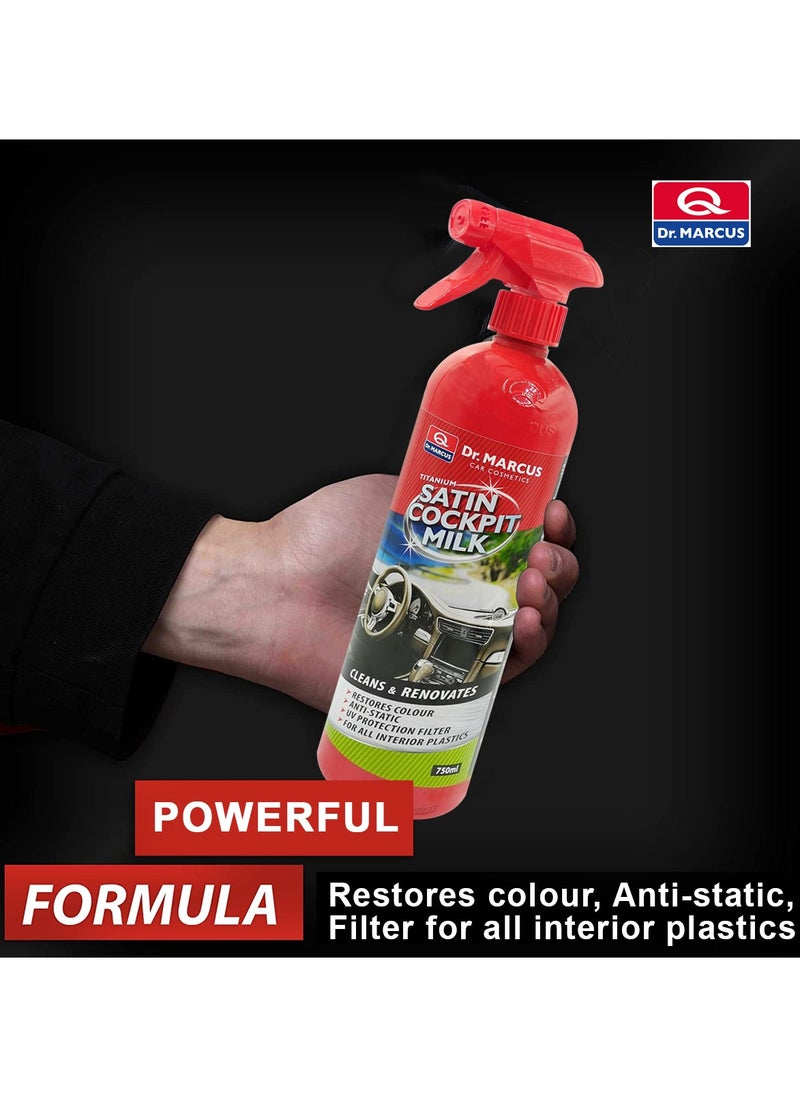 Dr.MARCUS Dr.MARCUS Titanium Satin Cockpit Milk 750ml Cleans and Renovates Restore Colour  - Image 2