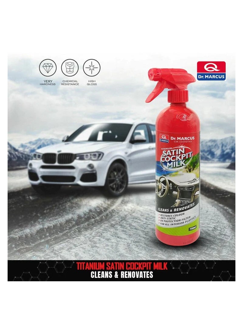 Dr.MARCUS Dr.MARCUS Titanium Satin Cockpit Milk 750ml Cleans and Renovates Restore Colour  - Image 1