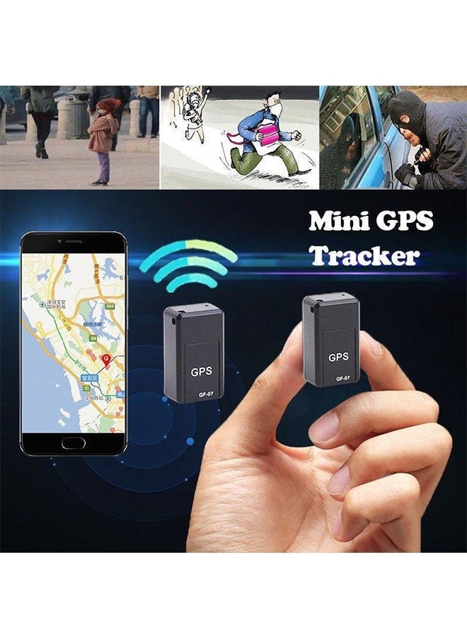 كيلا جهاز GF-07 Mini GPS صغير الحجم لتتبع المواقع وتحديد المواقع والاستماع عن بُعد والتحكم الصوتي وتسجيل المكالمات وجهاز مكافحة الضياع باللون الأسود - Image 1