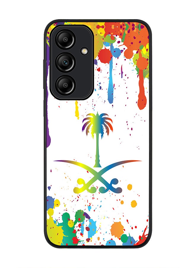 Stylizedd Rugged Black Edge Case for Samsung Galaxy A55, Slim fit Soft Case Flexible Rubber Edges Anti Drop TPU Gel Thin Cover -  Colorful Saudi - Image 1