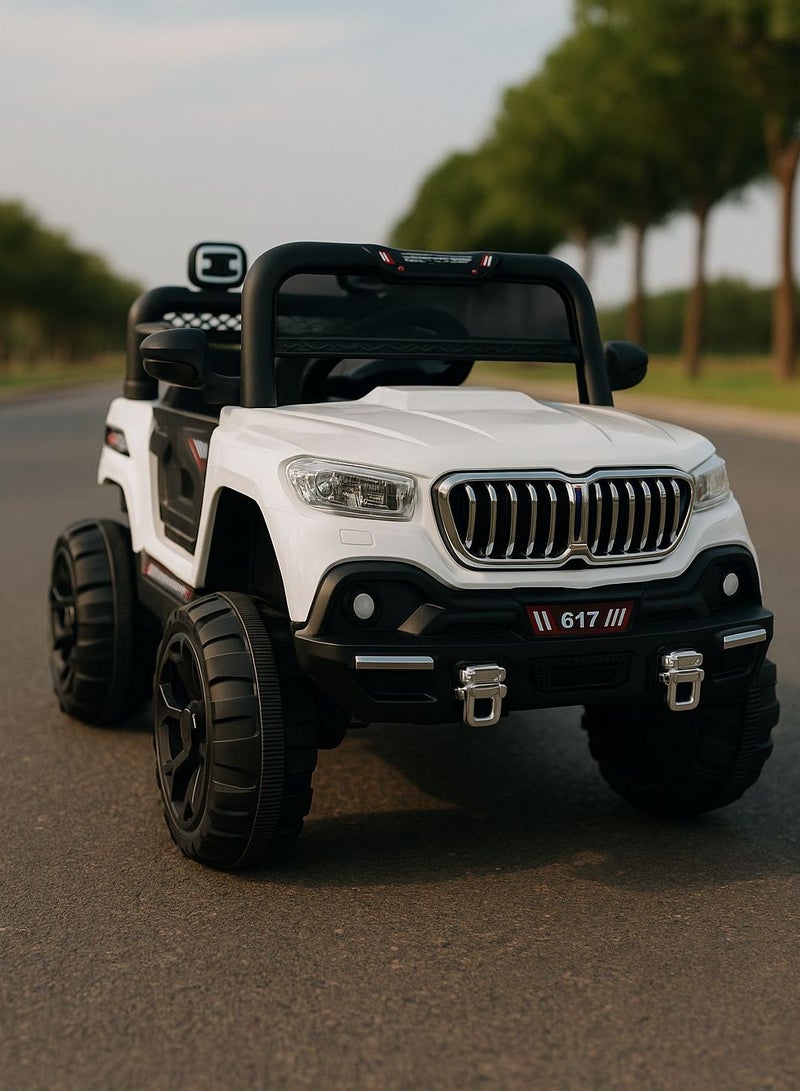 ضحكة  سيارة جيب كهربائية للأطفال مع جهاز تحكم عن بُعد من DEHKAH – مقعدين، بطارية 6 فولت، أضواء LED، موسيقى، وتحكم أبوي – للأعمار من 2 إلى 7 سنوات - Image 3