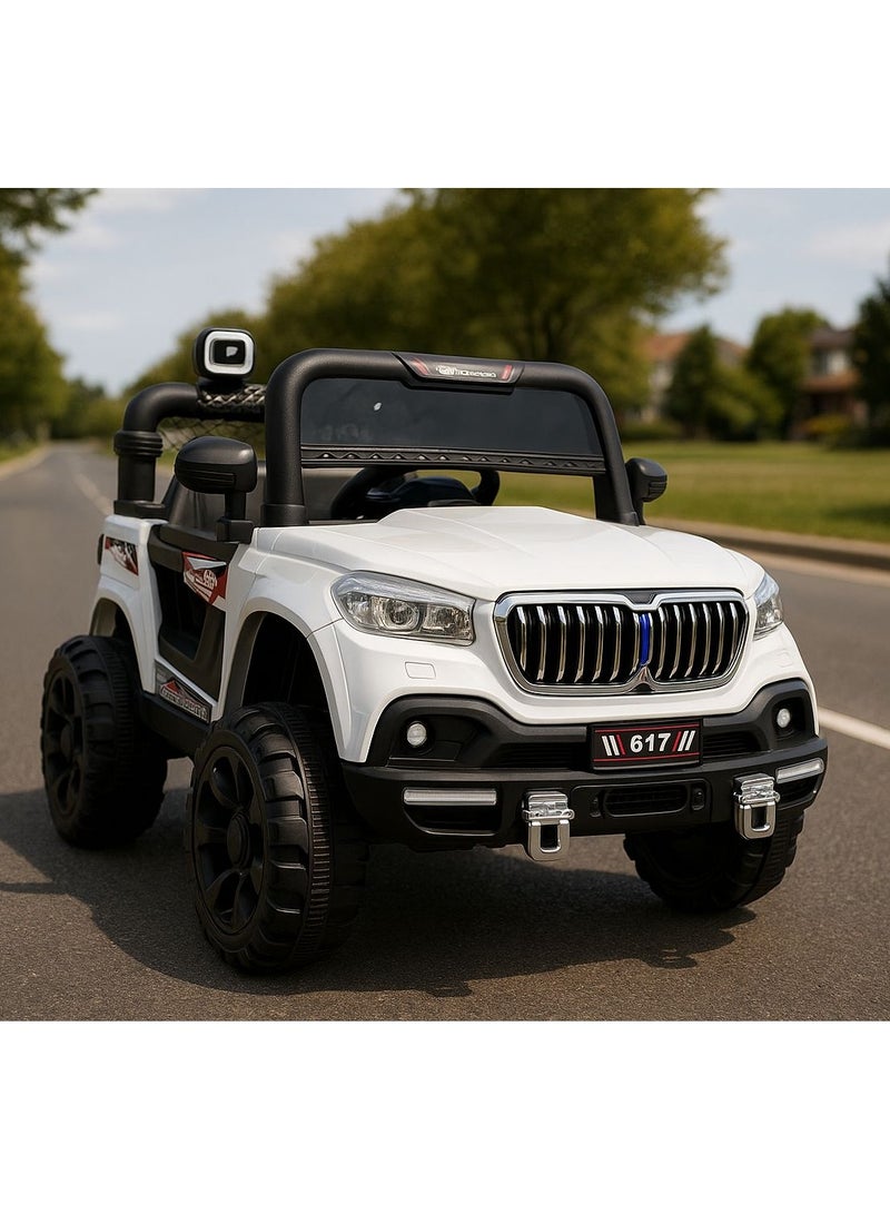 ضحكة  سيارة جيب كهربائية للأطفال مع جهاز تحكم عن بُعد من DEHKAH – مقعدين، بطارية 6 فولت، أضواء LED، موسيقى، وتحكم أبوي – للأعمار من 2 إلى 7 سنوات - Image 4