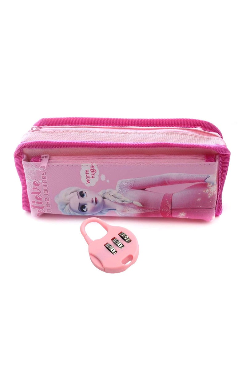 مقلمة اشكال كرتونية بقفل 2 سوستة بالقماش الوان متعددة - Image 1