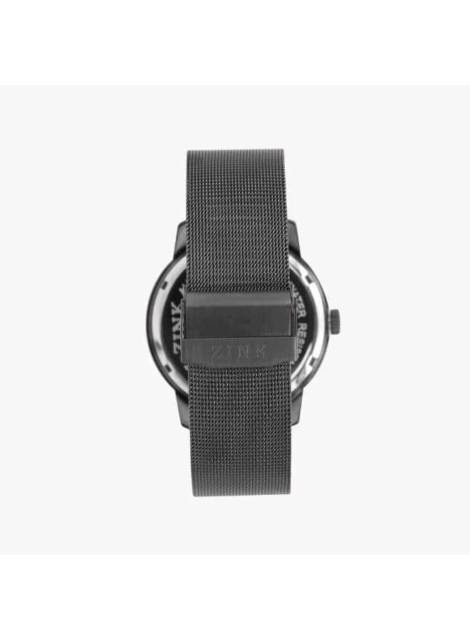 زنك ساعة زينك للرجال من الفولاذ المقاوم للصدأ الأسود | ZK126G5MS-97 - Image 4